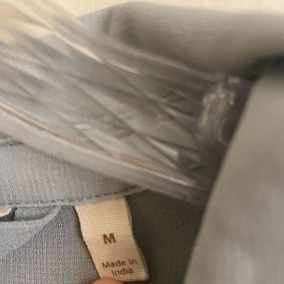 Soft Surrounding Ibiza Sheer Shirtdress Gray Embroidered Geometric Medium - Picture 5 of 7